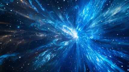 Fototapeta premium an thrilled abstract illustration of vibrant blue bursts