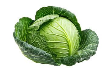 Obraz premium Vibrant green cabbage for cooking, cut out