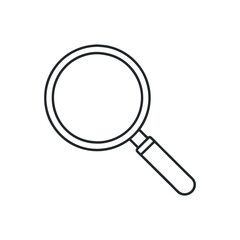 magnifying glass line art icons on white background