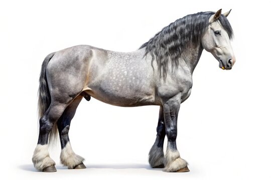  Percherons horse isolated on white background