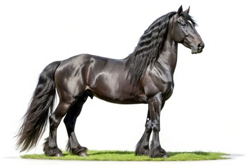 Obraz premium Friesian horse isolated on white background