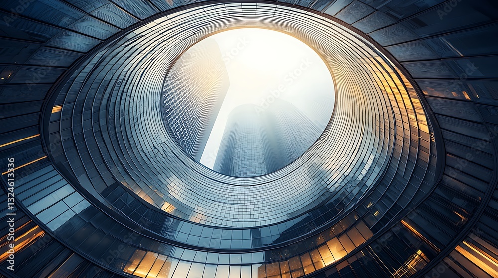 Poster Modern Circular Skyscraper Architecture