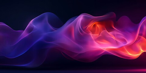 Fototapeta premium Abstract colorful wave, dark background (1)