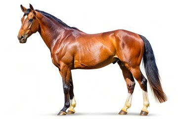 Cleveland bay horse isolated on white background