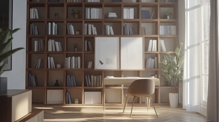 Fototapeta premium Modern Home Library Study Room