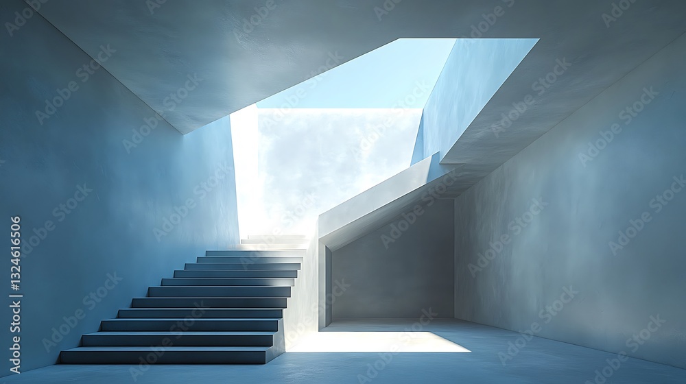 Poster modern minimalist staircase architecture design