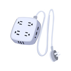 voice power strip smart cartoon vector illustration