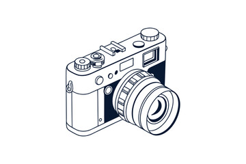 camera with a focus lens clip art vector illustration