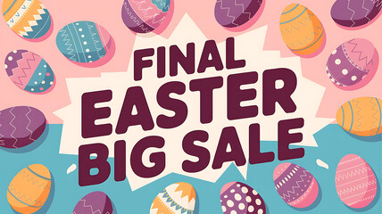 Easter Savings Alert, Final Big Sale banner with Decorated Eggs, Easter sale banner. Easter Sale Design for advertising, Easter Sale design for advertising, banners, created with generative ai