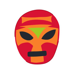wrestler mexican luchador mask cartoon vector illustration