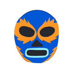 colorful mexican luchador mask cartoon vector illustration