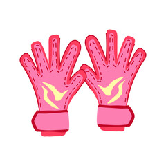 closure goalkeeper gloves cartoon vector illustration