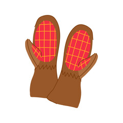 thermal gloves heated cartoon vector illustration