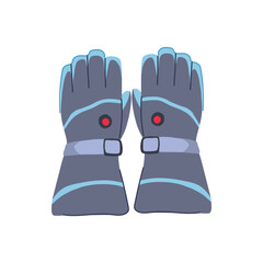battery gloves heated cartoon vector illustration