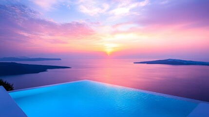 Obraz premium Santorini Sunset Infinity Pool