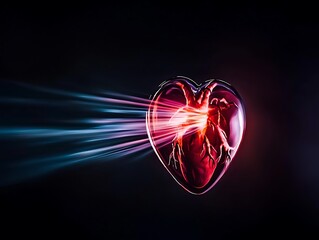 Heartbeat Energy Burst for Dark Background.