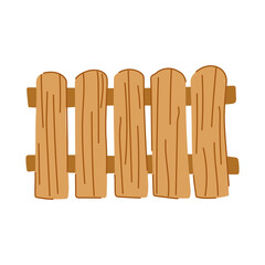 slat fence wood cartoon vector illustration