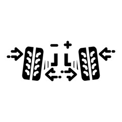 Wheel Alignment icon in Glyph Style. Simple Vector Design. Simple Vector Glyph Icon