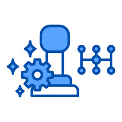 Transmission icon in Blue Color Style. Simple Vector Design. Simple Vector Flat Icon