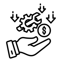 Cost Savings icon in Outline Style. Simple Vector Design. Simple Vector Outline Icon