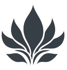 Obraz premium Elegant Lotus Flower Vector Icon Design on Dark Background for Wellness, Yoga, Spa, and Holistic Branding | Minimalistic Floral Graphic Illustration