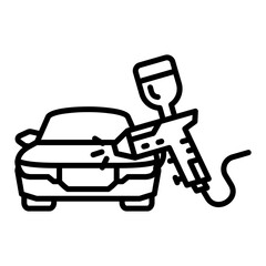 Car Painting icon in Outline Style. Simple Vector Design. Simple Vector Outline Icon
