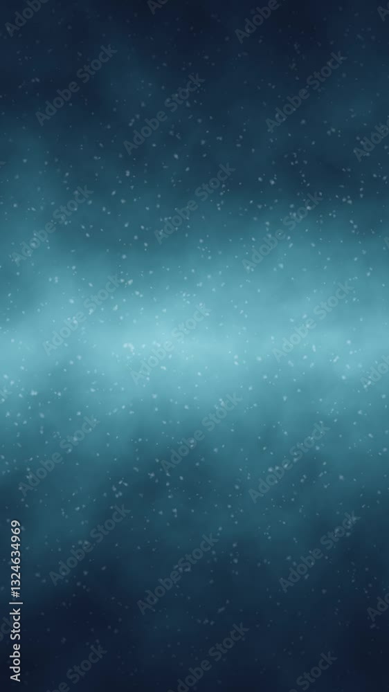 Poster abstract dark blue foggy light with falling dot particles loop vertical background.
