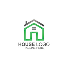 logo design for house identity with creative illustration