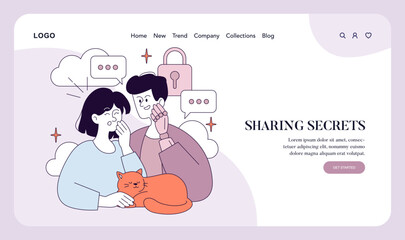 First Love. Flat Vector Illustration