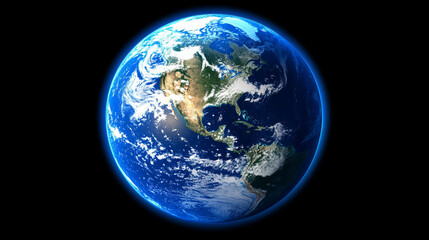 High resolution image of planet Earth from space with glowing city lights, swirling clouds, and illuminated atmosphere, perfect for global technology, environment, and communication themes.