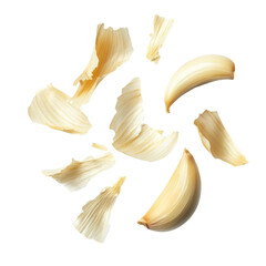 Naklejka premium Peeled garlic cloves, isolated on white background
