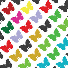 Abstract Seamless Watercolor Butterfly Pattern.