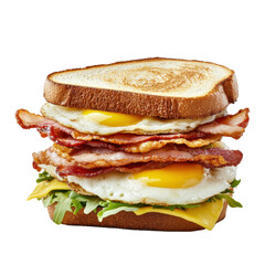 Delicious Bacon and Egg Sandwich, Gourmet Breakfast Food Photography