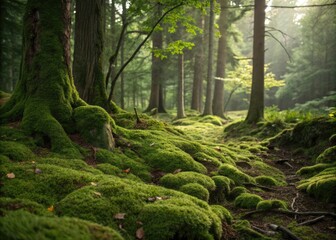 Obraz premium Végétation Luxuriante et Danse de Lumière