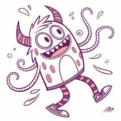Fototapeta premium Collection doodle art of monster, handrawn art