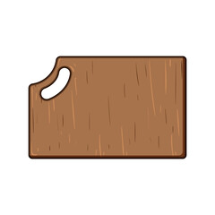 surface wooden cutting board cartoon vector illustration