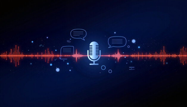 Digital assistant responding to voice command with sound waves, technology