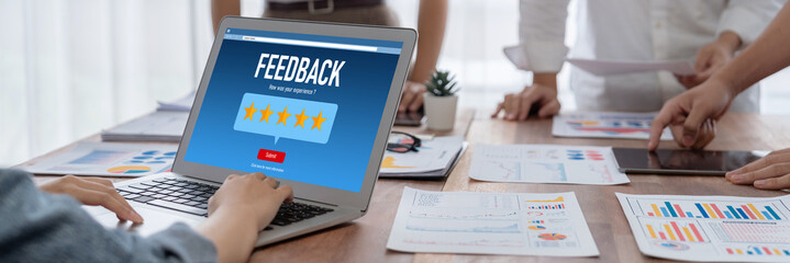 Customer feedback and review analysis by brisk computer software for corporate business