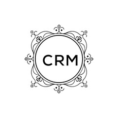 CRM creative minimalist letter logo.