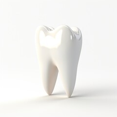 A 3D Rendering of a Single White Tooth on a White Background