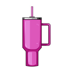 leakproof water bottle reusable cartoon vector illustration