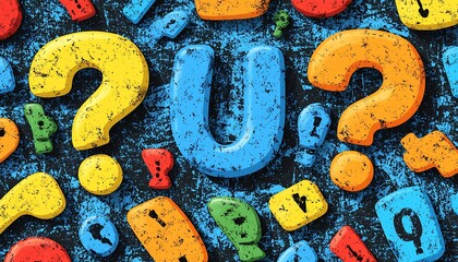 Colorful letters, textured background