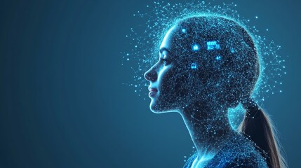 Empowering business efficiency  a business woman leverages artificial intelligence for success