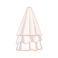 modern veil bridal cartoon vector illustration