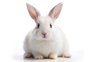Blanc de hotot rabbit isolated on white background