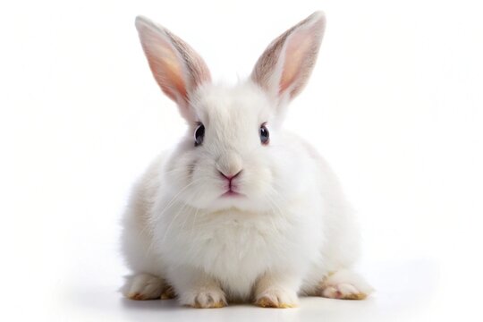 Blanc de hotot rabbit isolated on white background