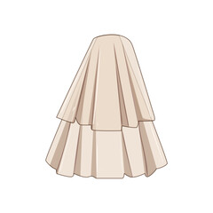 lace veil bridal cartoon vector illustration