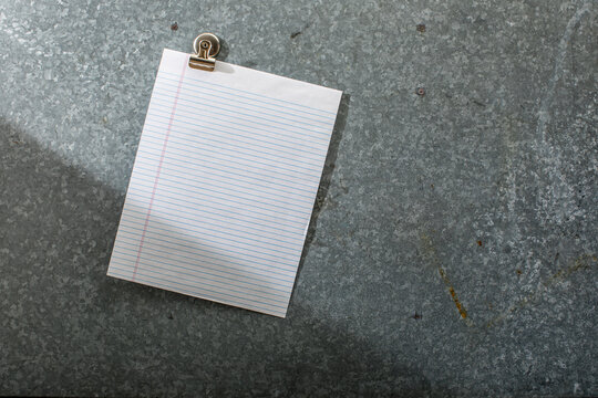 Striped paper on galvanized magnet board