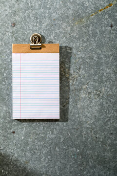 Striped paper on galvanized magnet board