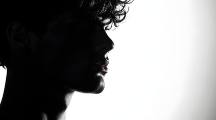Silhouette of a Young Man's Profile